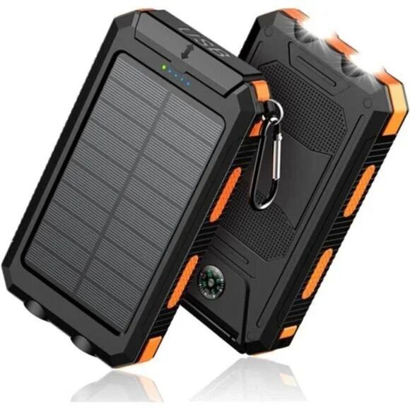 Solar-Charger-Power-Bank - 36800mAh Portable Charger, (Orange) - Picture 1 of 8